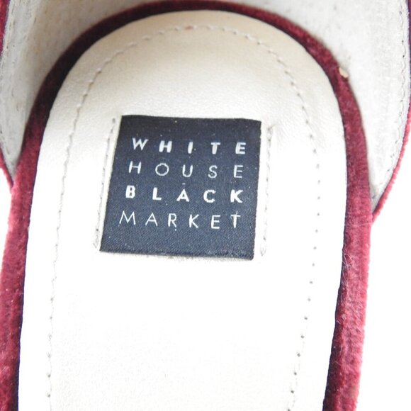 Women's 10 M White House Black Market Burgundy Pink Suede Ankle Strap Shoes Heel - Picture 8 of 13